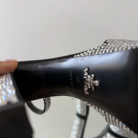 EUC PRADA Embellished satin platform sandals $2,100 39 - Picture 16 of 17